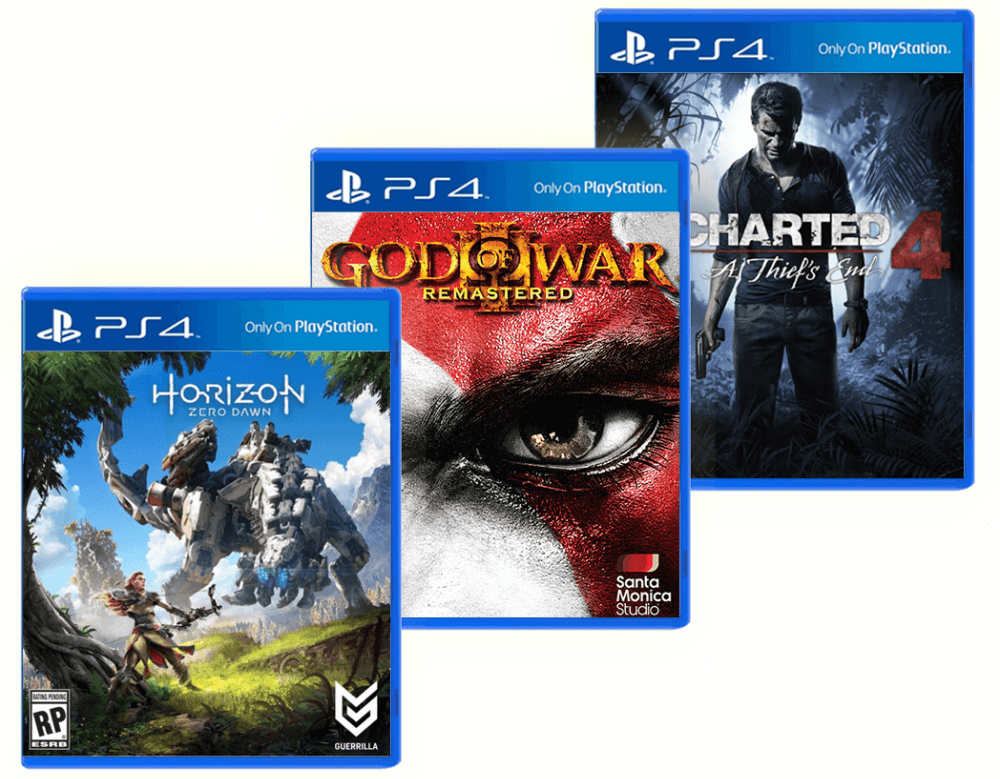 Horizon Zero Dawn + Uncharted 4 + God of War III на дисках